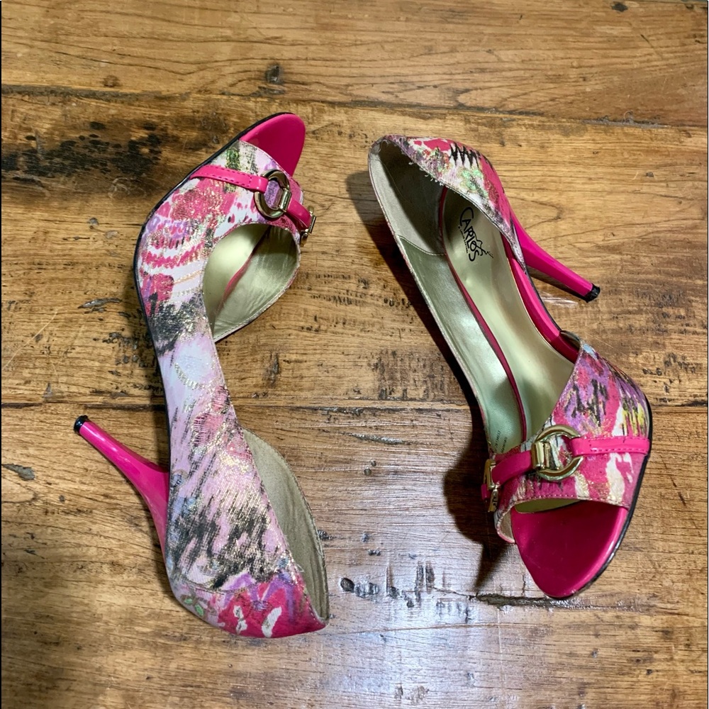Carlos Great Condition Fuchsia Heels - image 2
